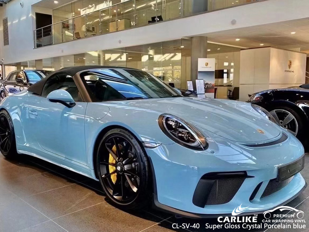 CL-SV-40 super gloss crystal porcelain blue vinyl wrap my car for PORSCHE Meycauayan Philippines