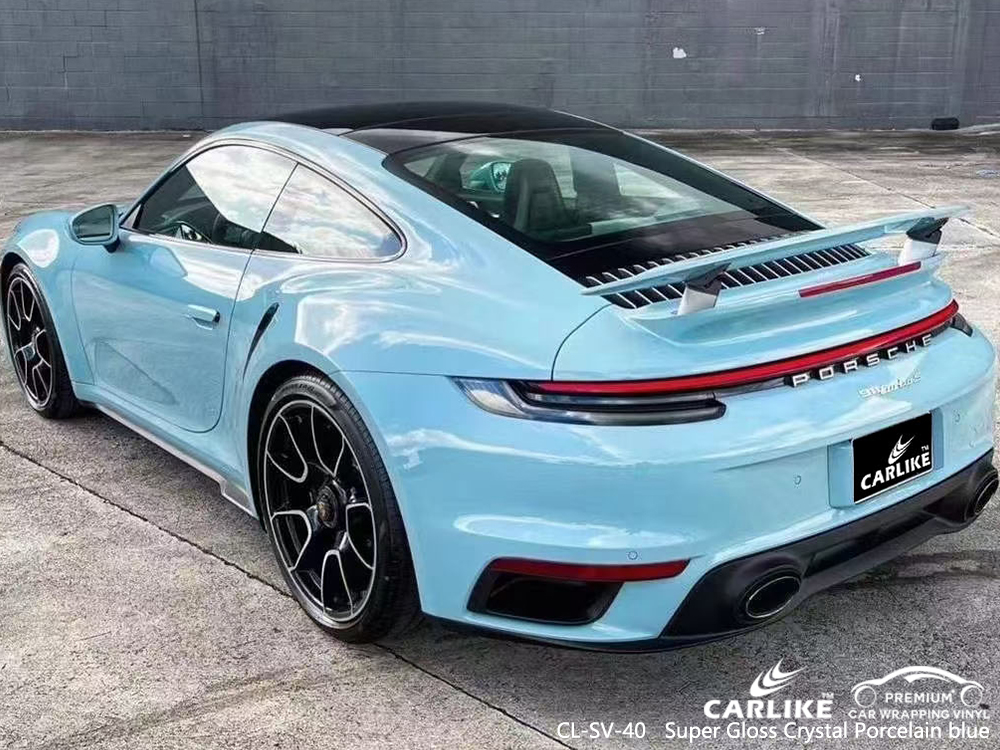 CL-SV-40 super gloss crystal porcelain blue vinyl wrap my car for PORSCHE Meycauayan Philippines