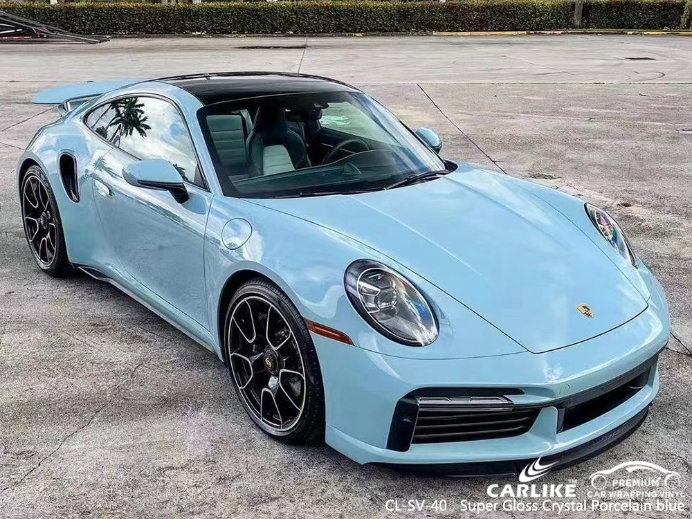 CL-SV-40 super gloss crystal porcelain blue vinyl wrap my car for PORSCHE Meycauayan Philippines