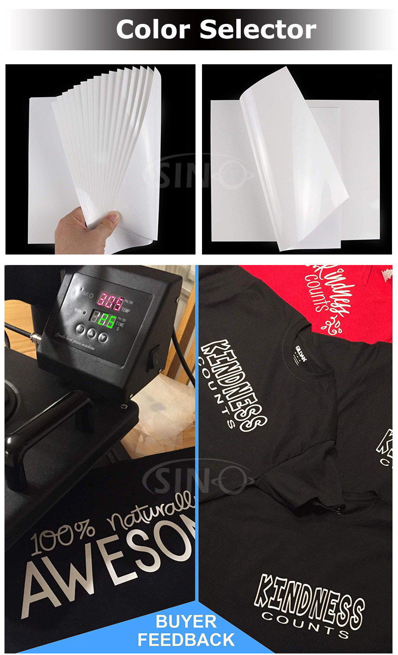 Printable Eco Solvent Inkjet Printing PU Heat Transfer Vinyl Textile White  Film - SINO VINYL