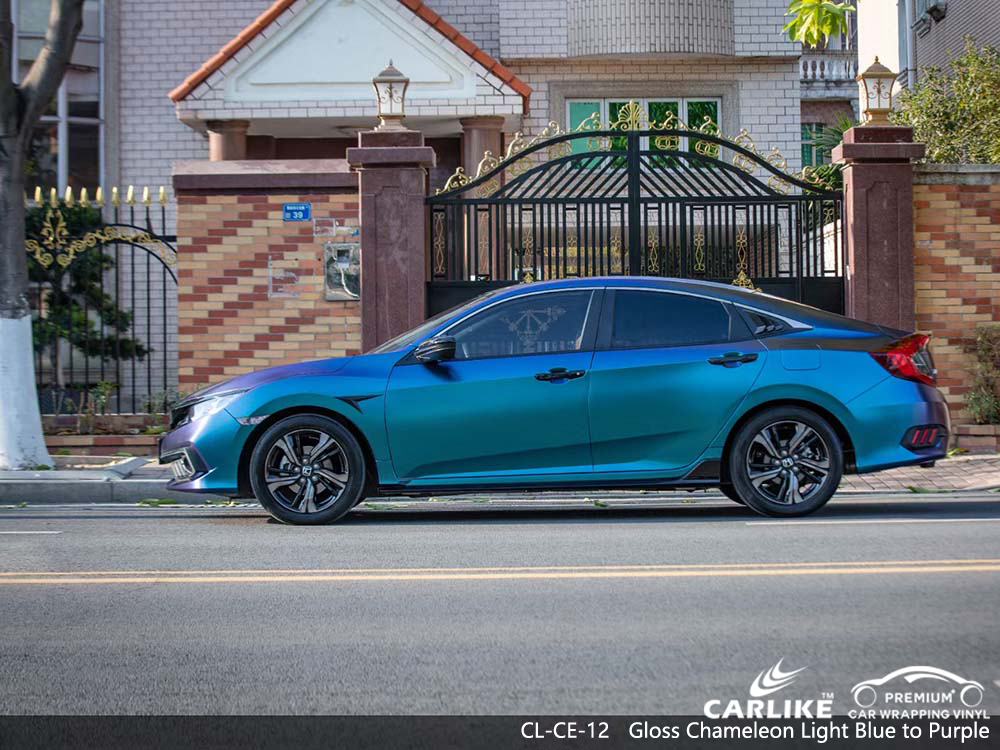 CL-CE-12 gloss chameleon light blue to purple Car Wrap for HONDA Valenzuela Philippines