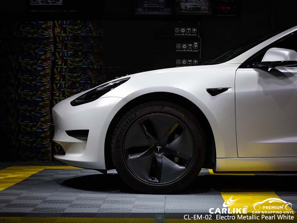 CL-EM-02 electro metallic pearl white vinyl wrap for TESLA Binangonan Philippines