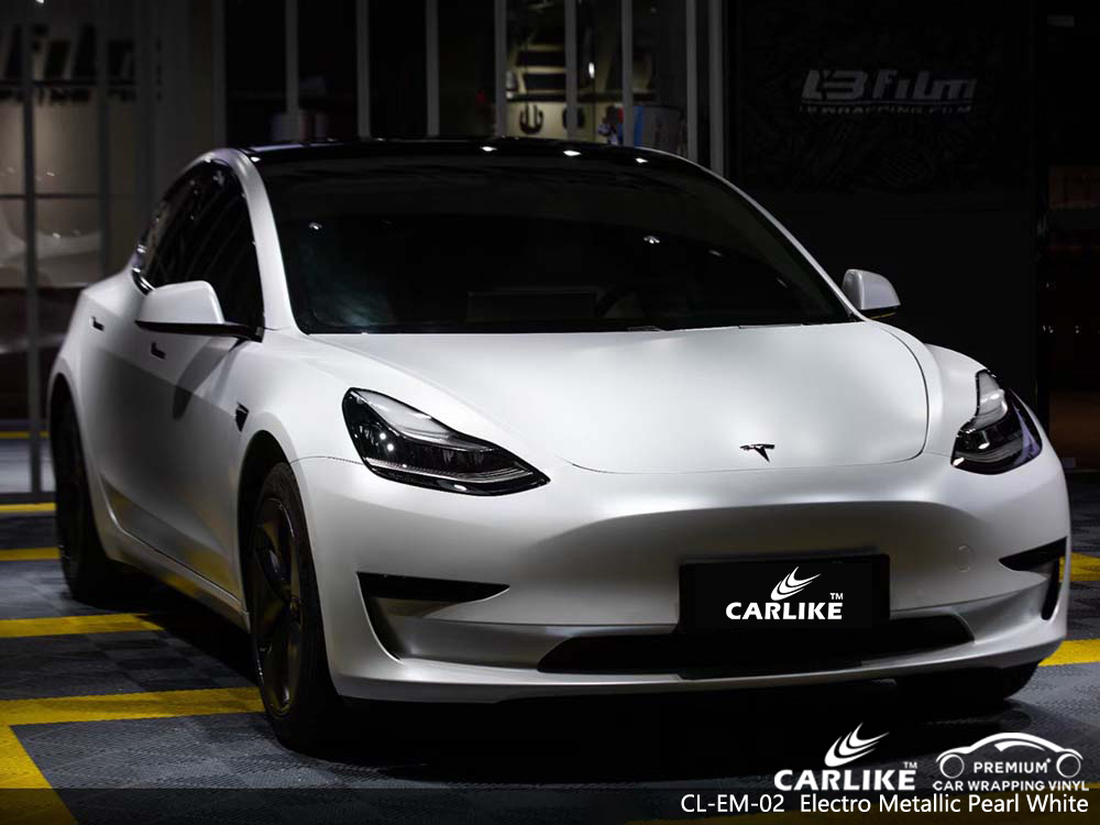 CL-EM-02 electro metallic pearl white vinyl wrap for TESLA Binangonan Philippines