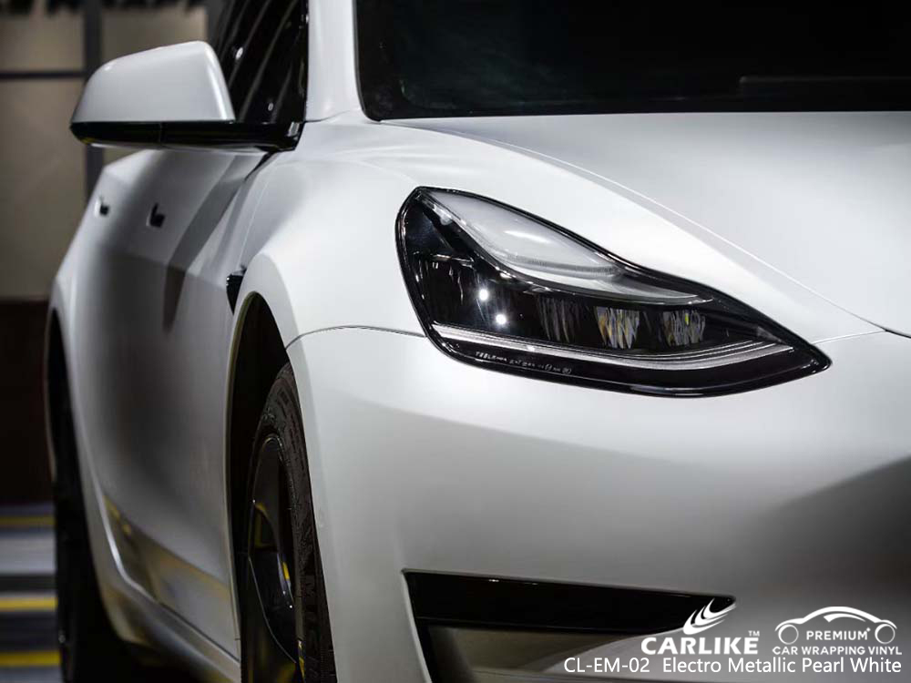 CL-EM-02 electro metallic pearl white vinyl wrap for TESLA Binangonan Philippines