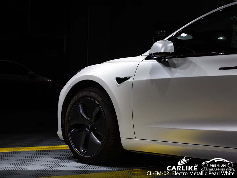 CL-EM-02 electro metallic pearl white vinyl wrap for TESLA Binangonan Philippines