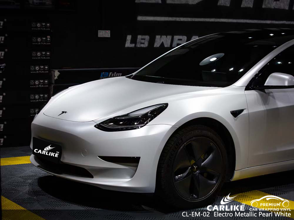 CL-EM-02 electro metallic pearl white vinyl wrap for TESLA Binangonan Philippines