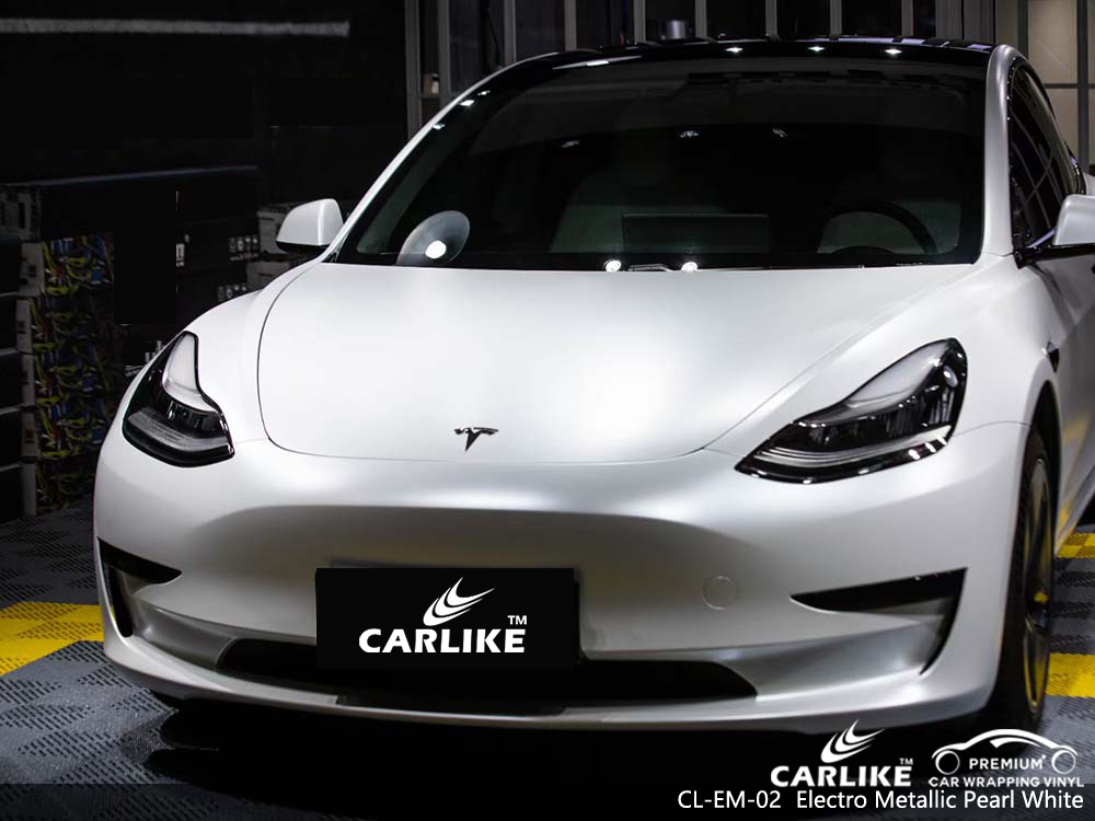 CL-EM-02 electro metallic pearl white vinyl wrap for TESLA Binangonan Philippines
