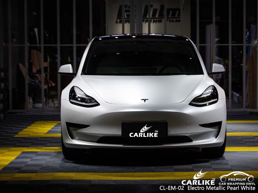 CL-EM-02 electro metallic pearl white vinyl wrap for TESLA Binangonan Philippines