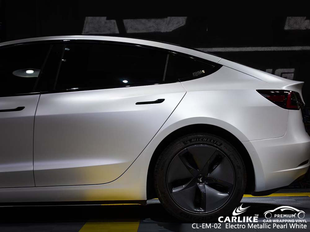 CL-EM-02 electro metallic pearl white vinyl wrap for TESLA Binangonan Philippines