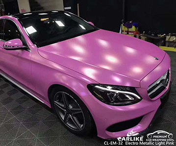 CL-EM-32 autocollants muraux de voiture rose clair électro métallisé pour MERCEDES-BENZ