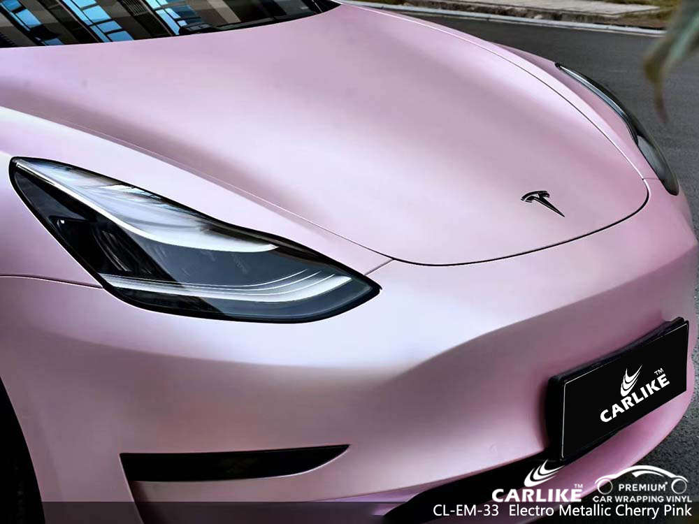 Proveedor de material de envoltura de automóvil rosa cereza electro