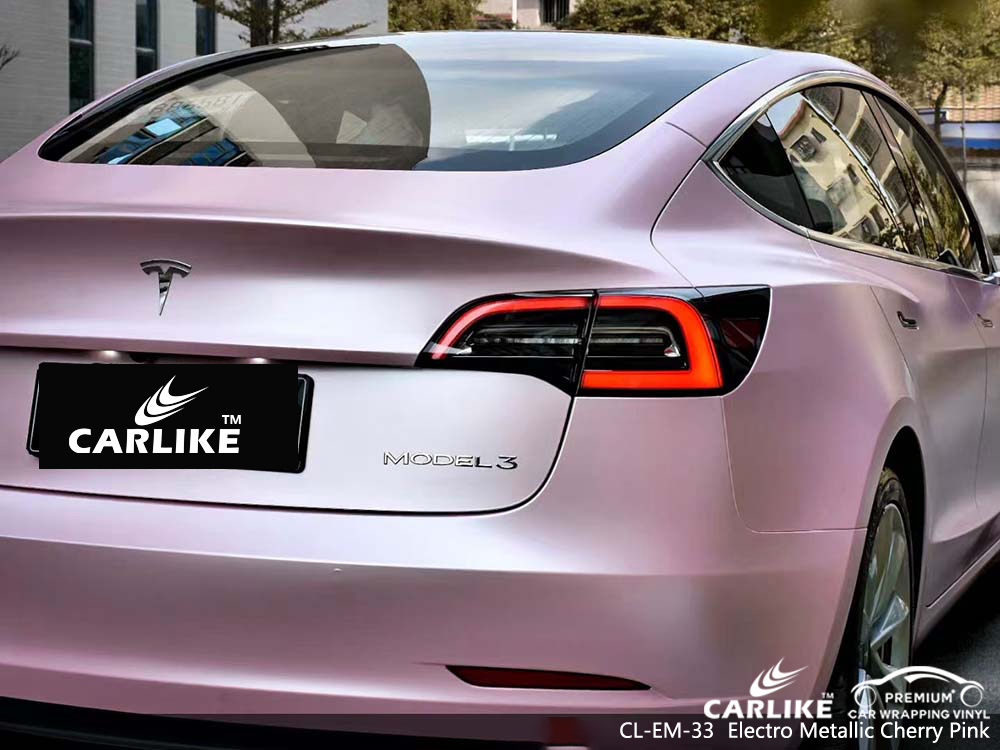 Proveedor de material de envoltura de automóvil rosa cereza electro