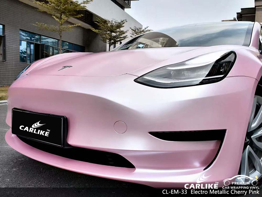CL-EM-33 electro metallic cherry pink car wrap material supplier for TESLA Zamboanga Philippines