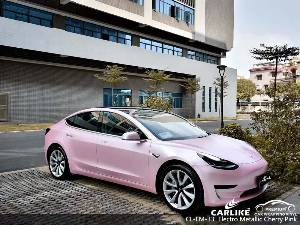 CL-EM-33 electro metallic cherry pink car wrap material supplier for TESLA Zamboanga Philippines