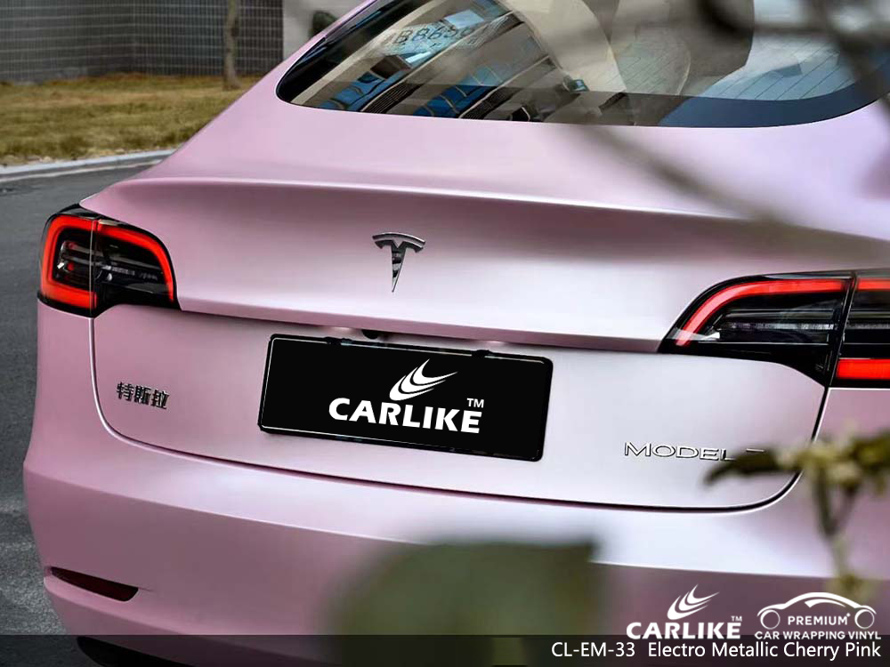 CL-EM-33 electro metallic cherry pink car wrap material supplier for TESLA Zamboanga Philippines