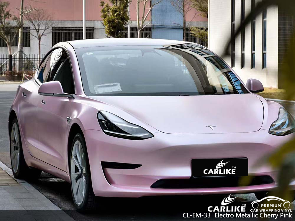 CL-EM-33 electro metallic cherry pink car wrap material supplier for TESLA Zamboanga Philippines