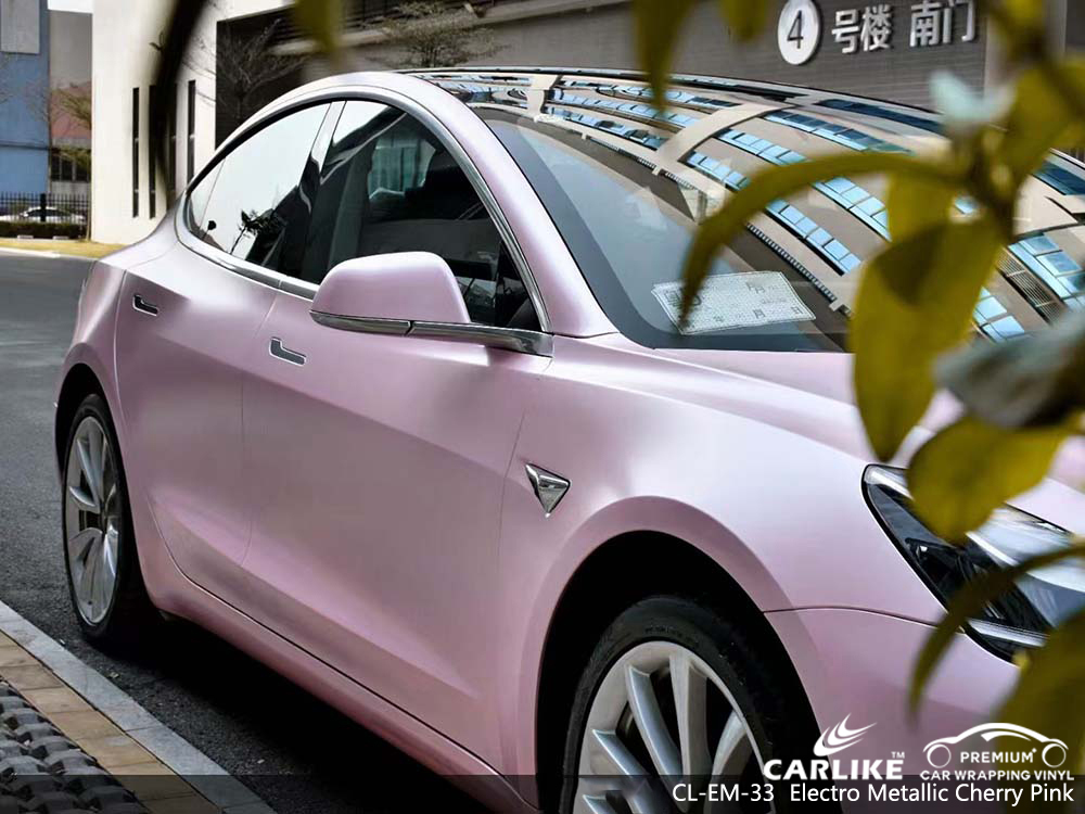 CL-EM-33 electro metallic cherry pink car wrap material supplier for TESLA Zamboanga Philippines
