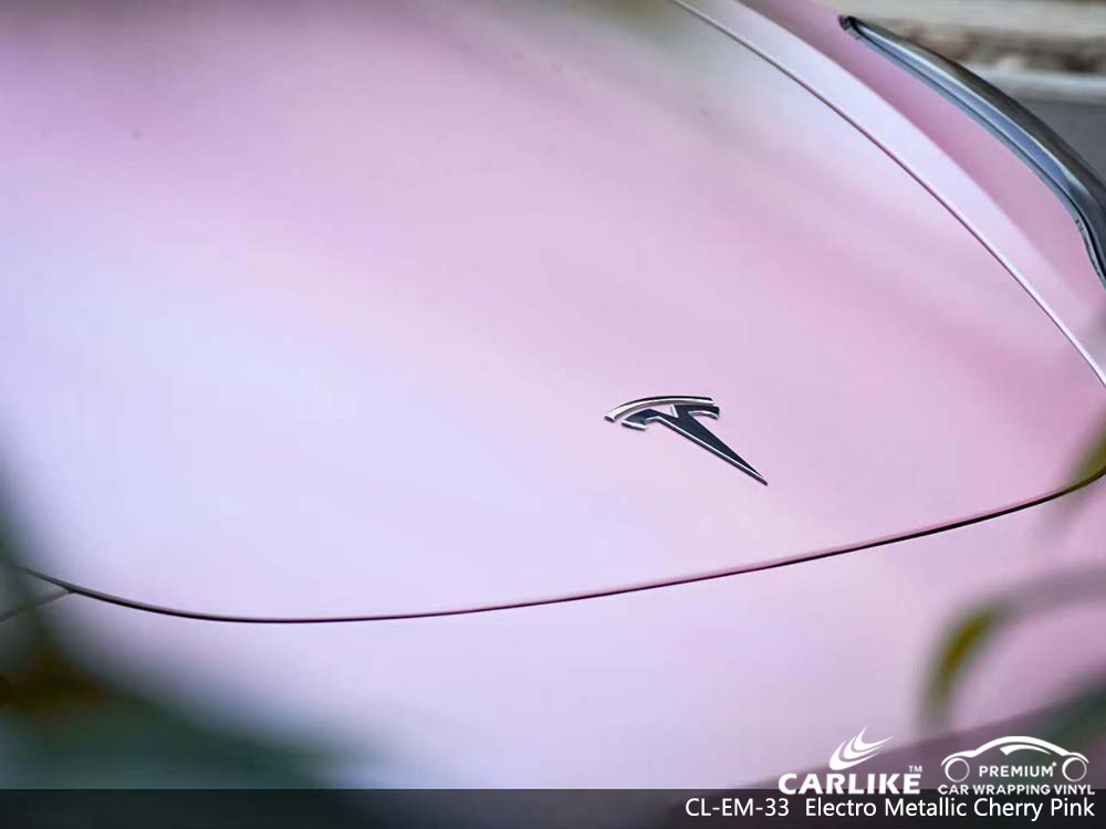 CL-EM-33 electro metallic cherry pink car wrap material supplier for TESLA Zamboanga Philippines
