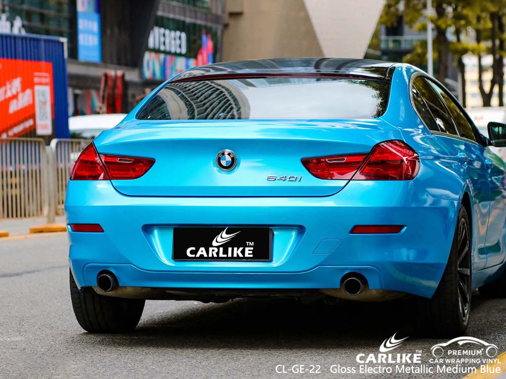 CL-GE-22 gloss electro metallic medium blue vinyl wrap for BMW Ankara Turkey