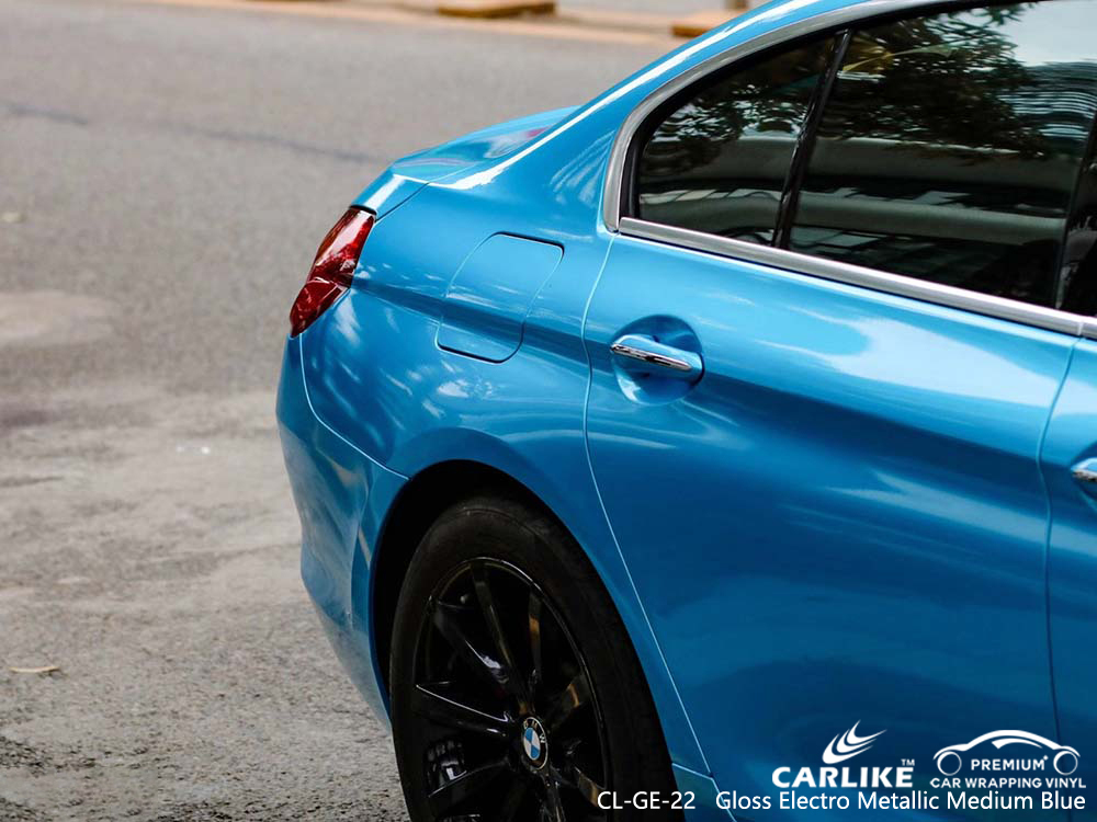 CL-GE-22 gloss electro metallic medium blue vinyl wrap for BMW Ankara Turkey