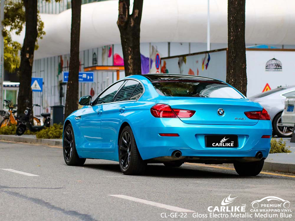 CL-GE-22 gloss electro metallic medium blue vinyl wrap for BMW Ankara Turkey