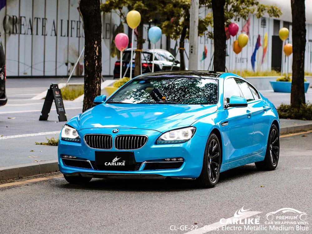 CL-GE-22 gloss electro metallic medium blue vinyl wrap for BMW Ankara Turkey