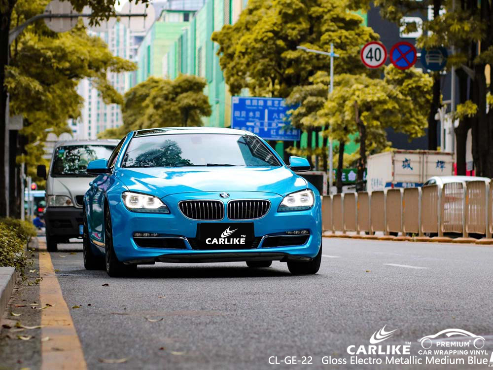 CL-GE-22 gloss electro metallic medium blue vinyl wrap for BMW Ankara Turkey
