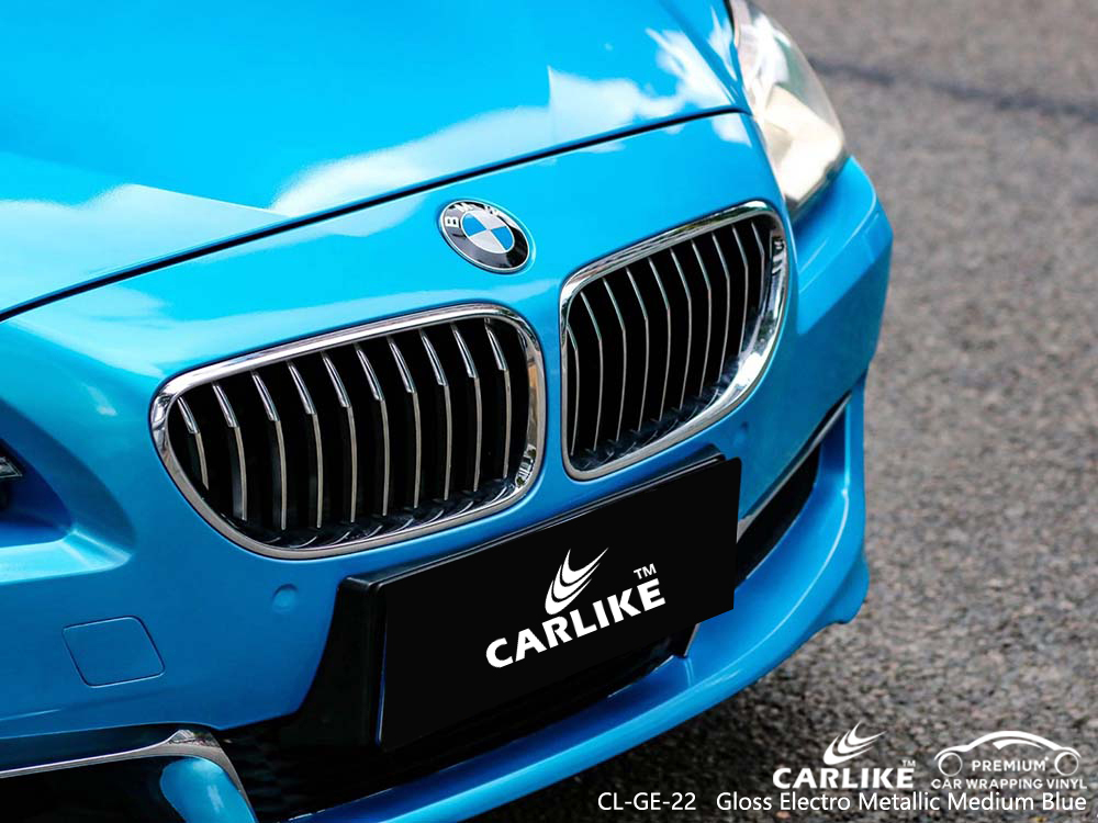 CL-GE-22 gloss electro metallic medium blue vinyl wrap for BMW Ankara Turkey