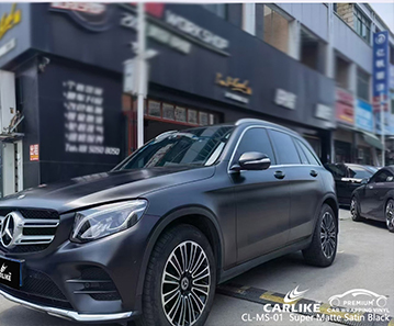 CL-MS-01 MERCEDES-BENZ için süper mat saten siyah araba kaplama vinil kaynağı