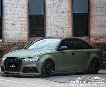 CL-MS-11 super matte satin army green vehicle wraps vinyl for AUDI