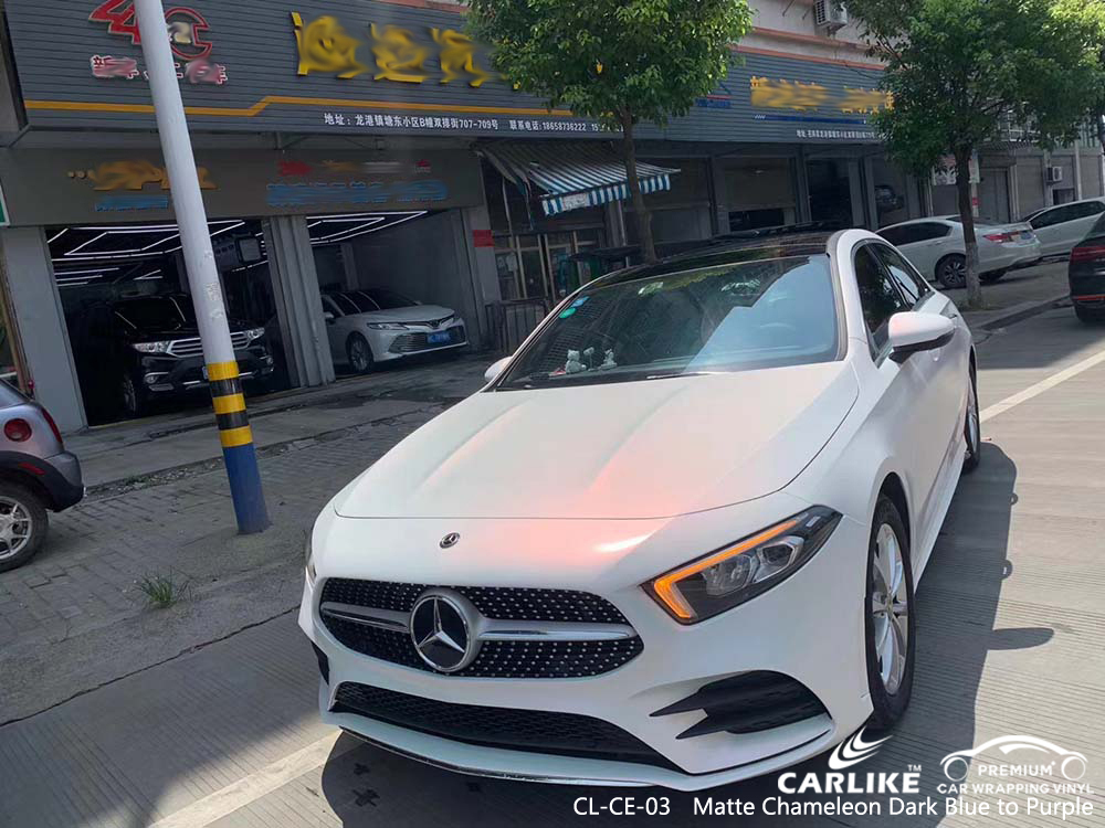 CL-MW-08 matte magic white to red vinyl car wrap for MERCEDES-BENZ Legazpi Philippines