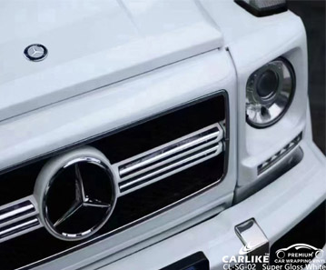 CL-SG-02 MERCEDES-BENZ için süper parlak beyaz araba sarma folyosu