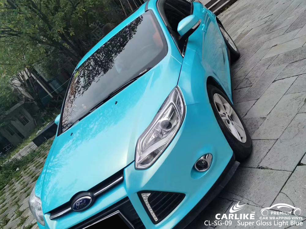 CL-SG-09 super gloss light blue car body wrapping sticker for FORD Istanbul Turkey