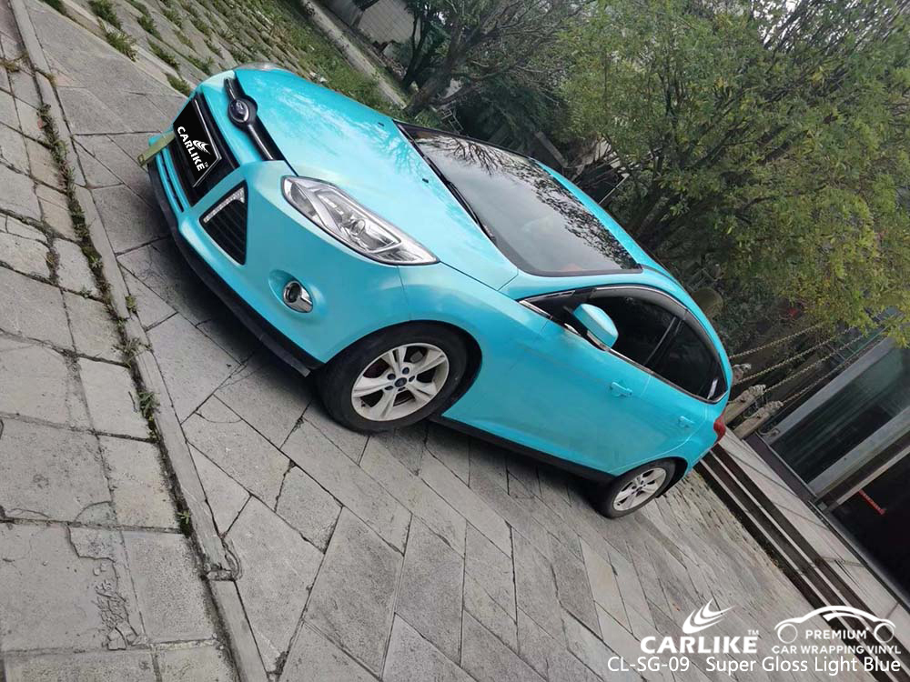 CL-SG-09 super gloss light blue car body wrapping sticker for FORD Istanbul Turkey