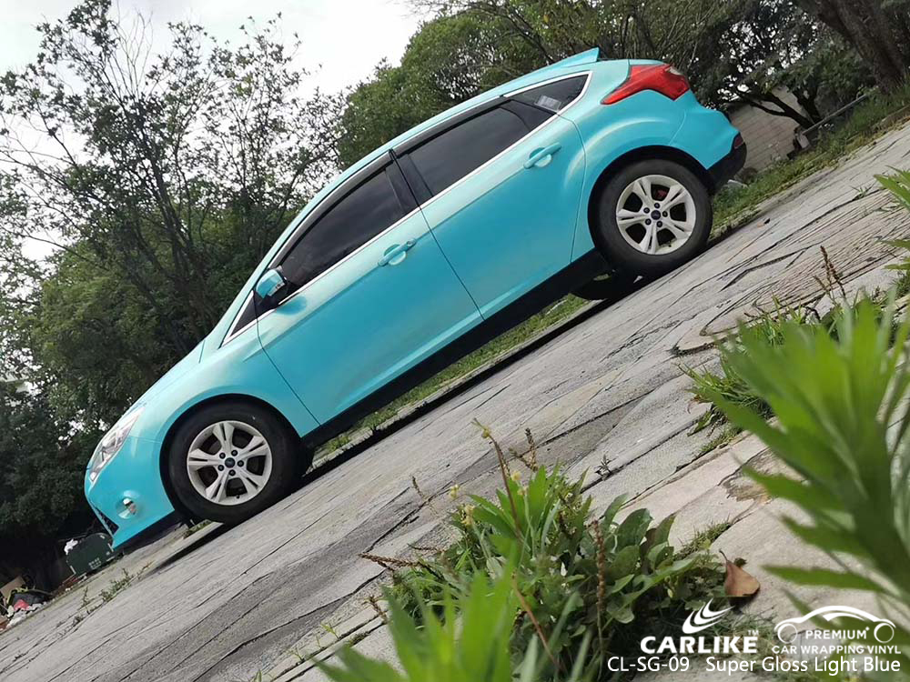 CL-SG-09 super gloss light blue car body wrapping sticker for FORD Istanbul Turkey