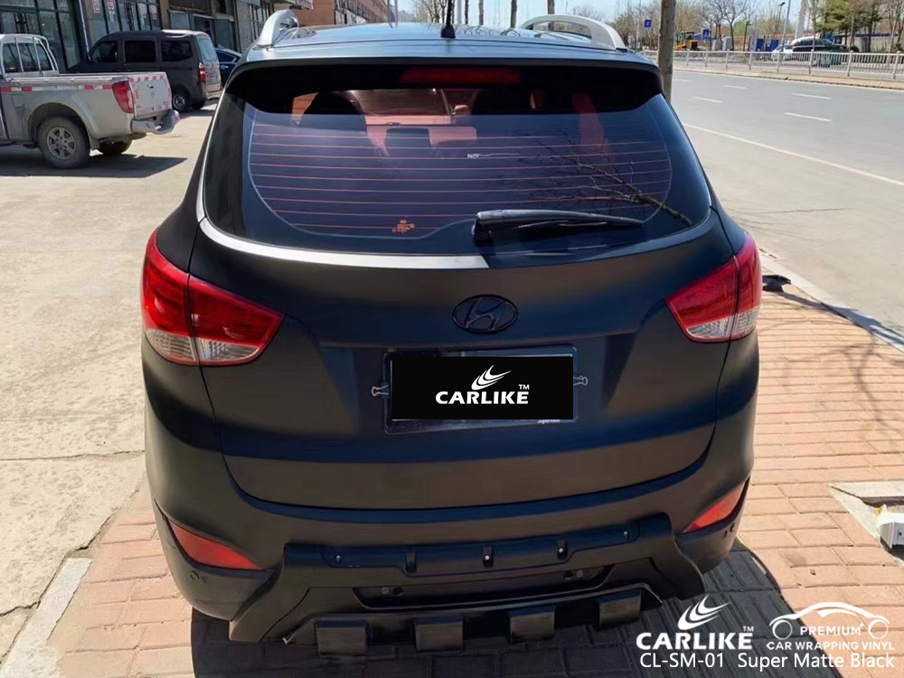 CL-SM-01 super matte black film car wrap for BEIJING HYUNDAI Iligan Philippines