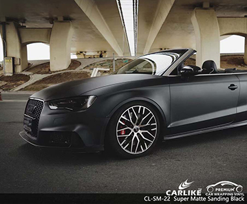 CL-SM-22 AUDI için süper mat zımpara siyah otomatik sarma vinil