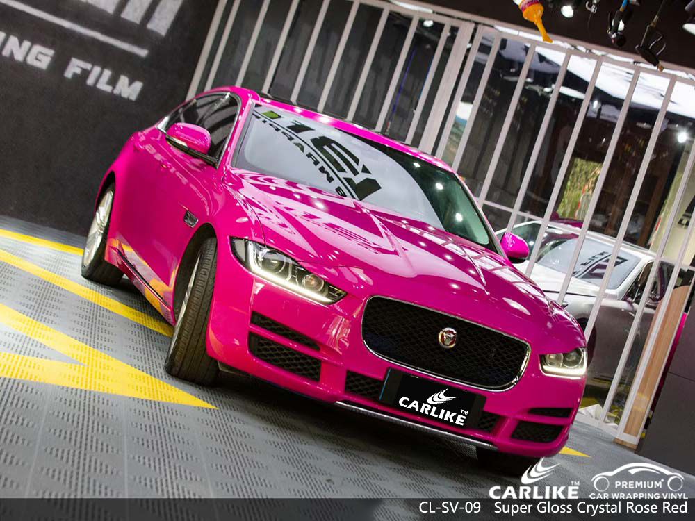 CL-SV-09 super gloss crystal rose red vinyl wrapping foil for JAGUAR Nasugbu Philippines