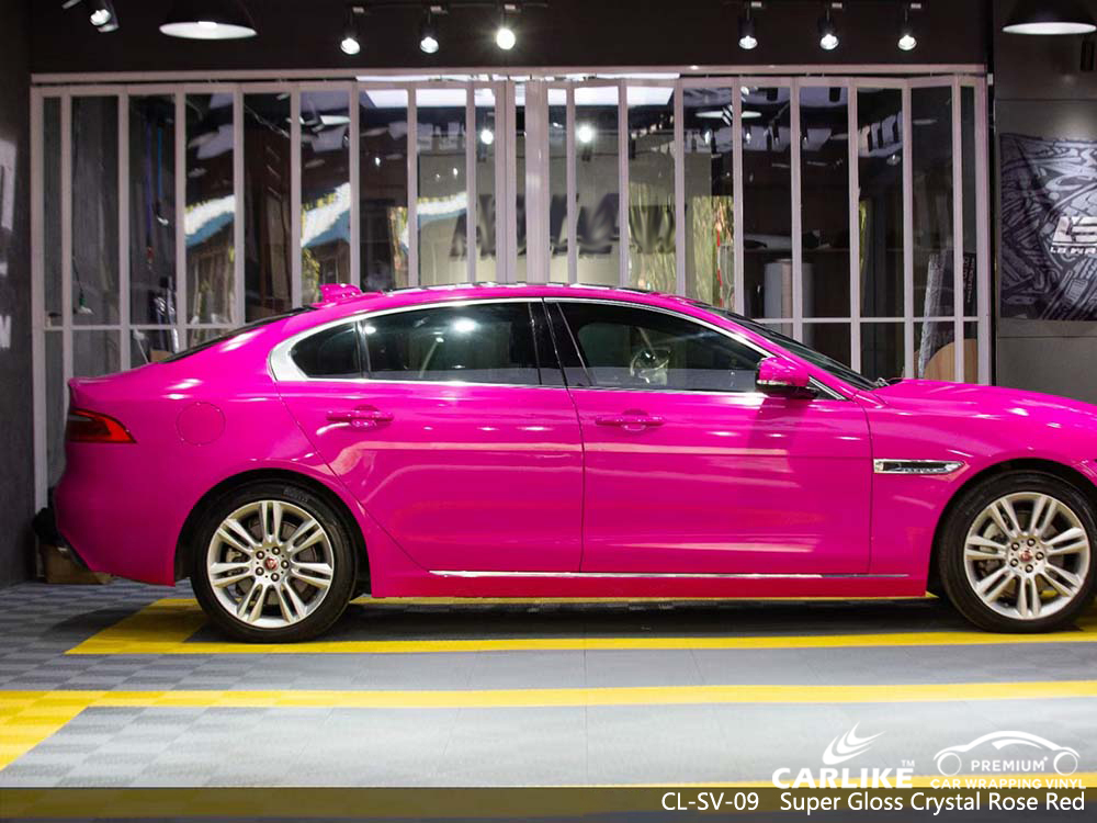 CL-SV-09 super gloss crystal rose red vinyl wrapping foil for JAGUAR Nasugbu Philippines