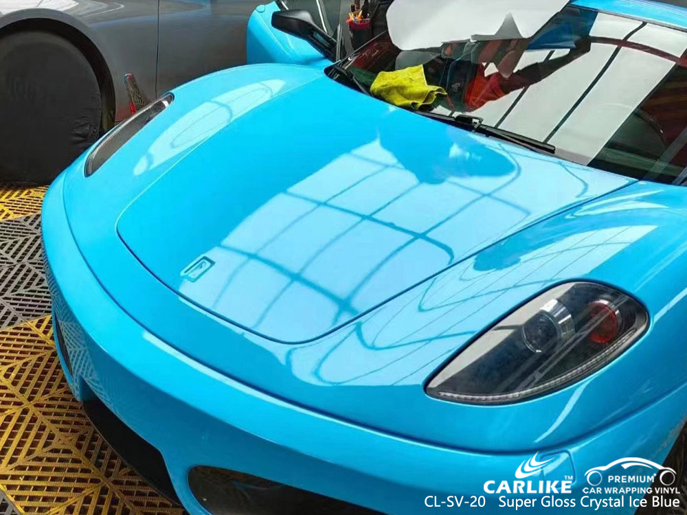 CL-SV-20 super gloss crystal ice blue car body vinyl wrap for FERRARI Laoag Philippines
