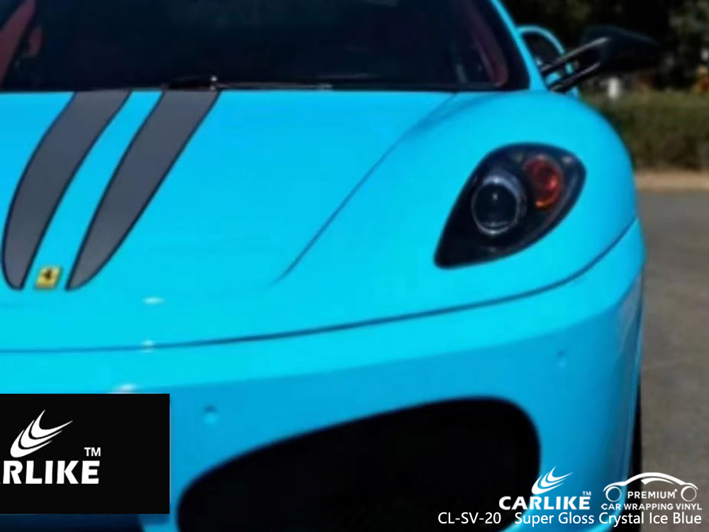 CL-SV-20 super gloss crystal ice blue car body vinyl wrap for FERRARI Laoag Philippines