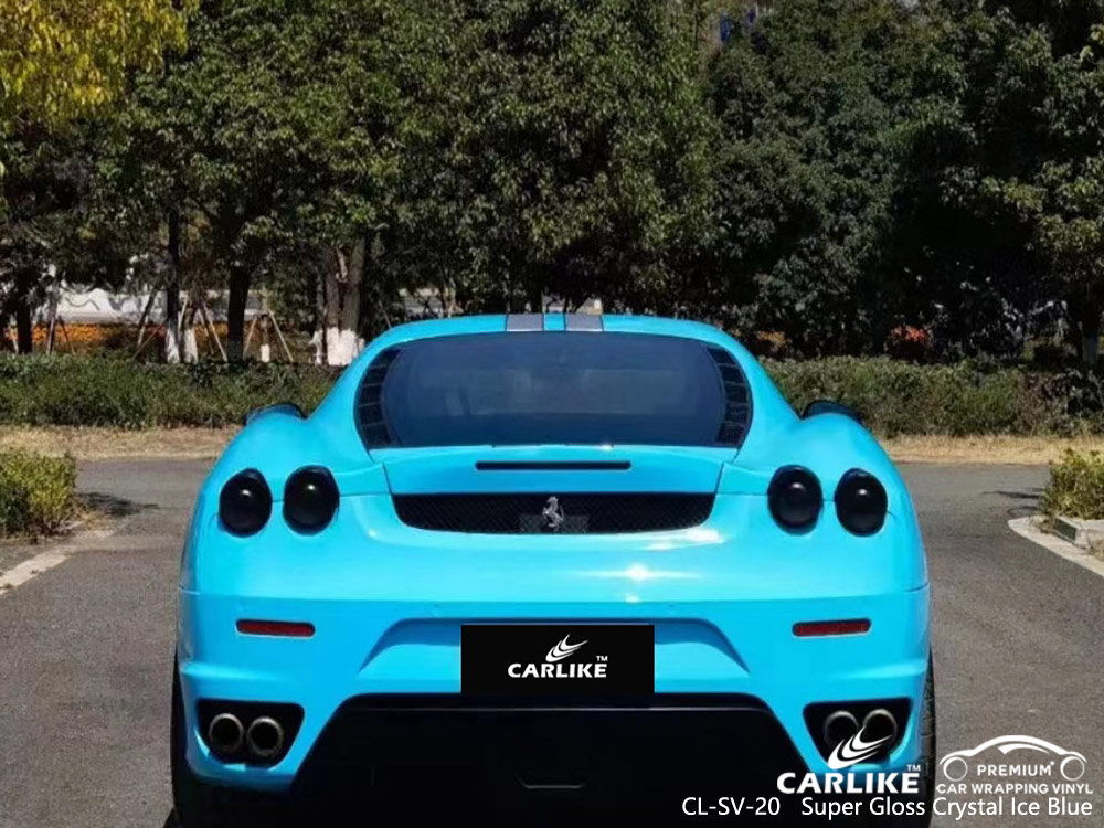 CL-SV-20 super gloss crystal ice blue car body vinyl wrap for FERRARI Laoag Philippines