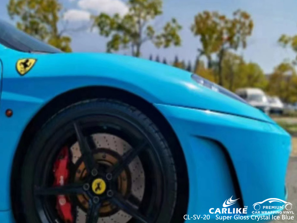 CL-SV-20 super gloss crystal ice blue car body vinyl wrap for FERRARI Laoag Philippines
