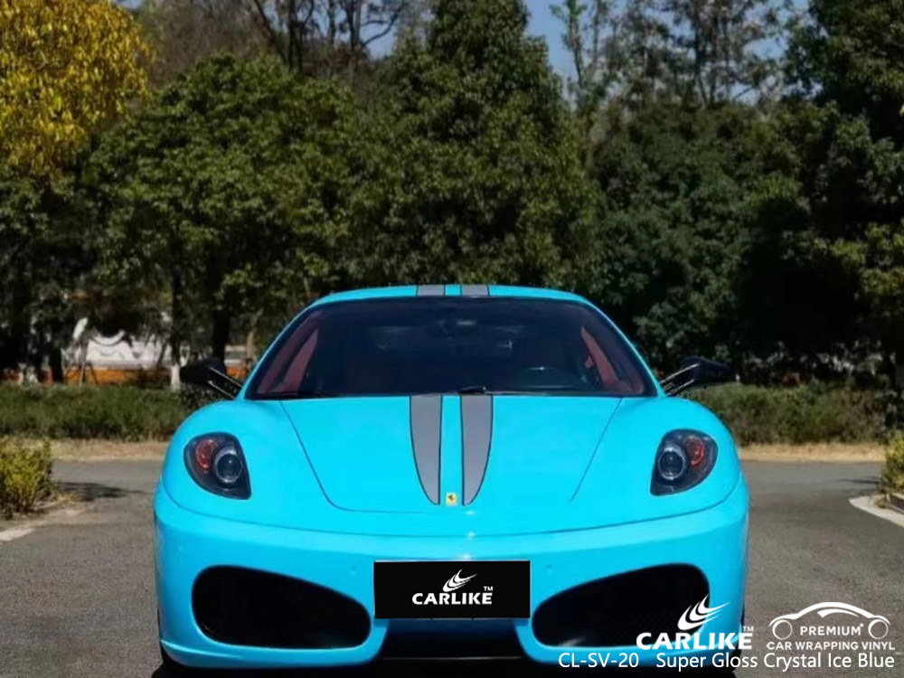 CL-SV-20 super gloss crystal ice blue car body vinyl wrap for FERRARI Laoag Philippines