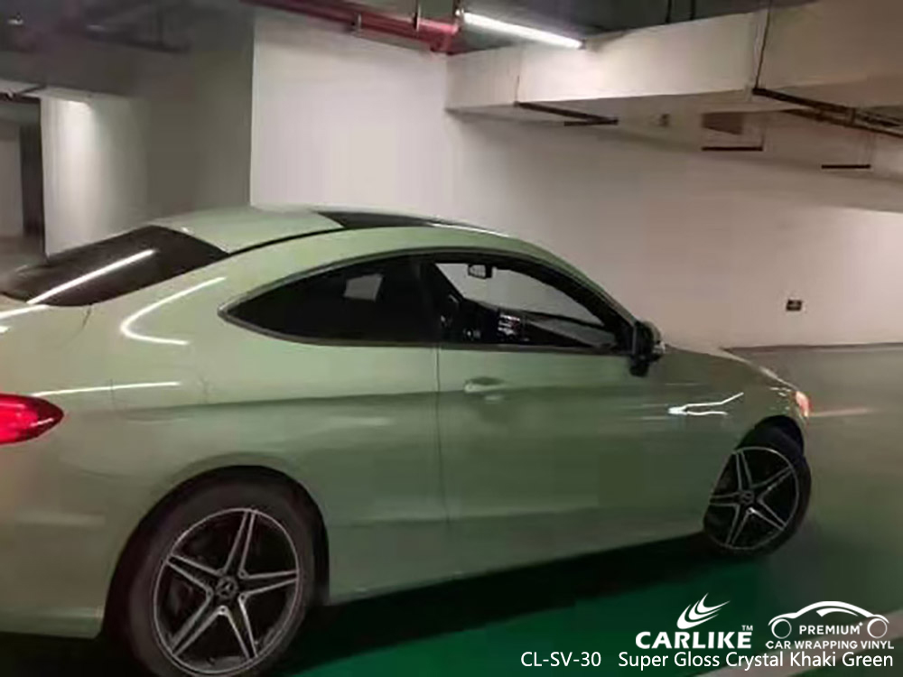 CL-SV-30 super gloss crystal khaki green vinyl roll stickers for MERCEDES-BENZ Cabanatuan Philippines