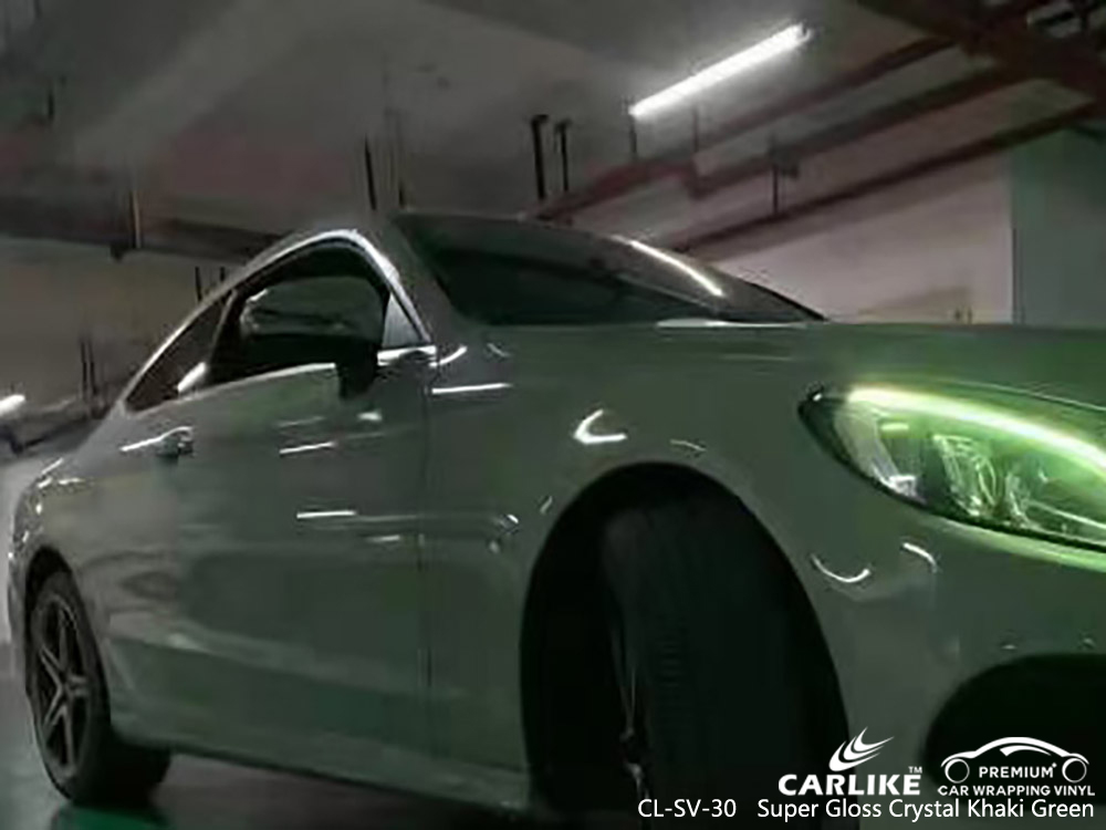 CL-SV-30 super gloss crystal khaki green vinyl roll stickers for MERCEDES-BENZ Cabanatuan Philippines