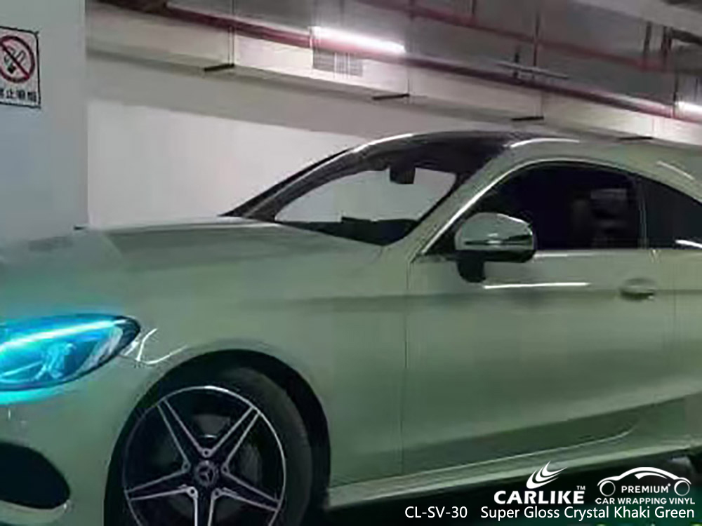 CL-SV-30 super gloss crystal khaki green vinyl roll stickers for MERCEDES-BENZ Cabanatuan Philippines