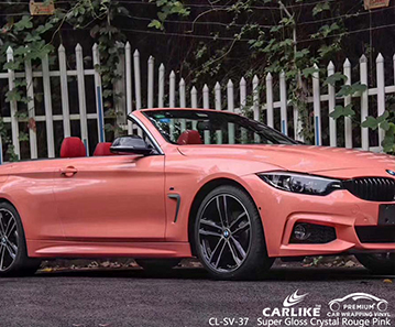 CL-SV-37 pegatina de envoltura de vinilo rosa superbrillante de cristal rojo para BMW