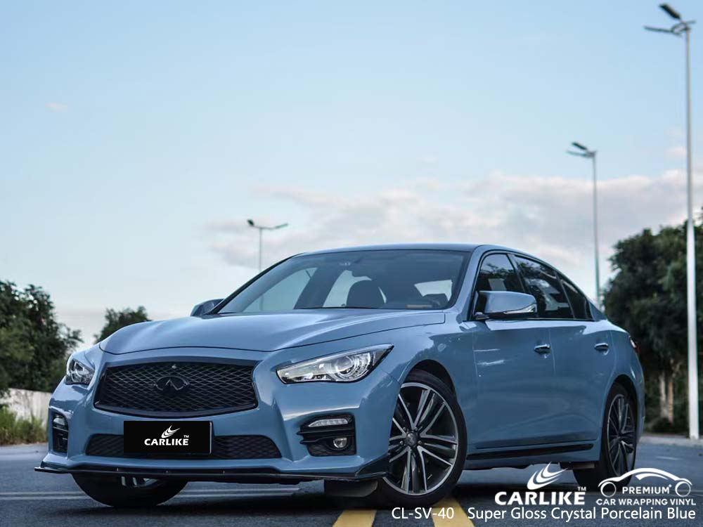 CL-SV-40 super gloss crystal porcelain blue car sticker wrap film for INFINITI San Fabian Philippines