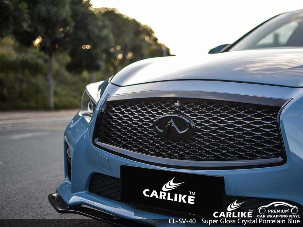 CL-SV-40 super gloss crystal porcelain blue car sticker wrap film for INFINITI San Fabian Philippines